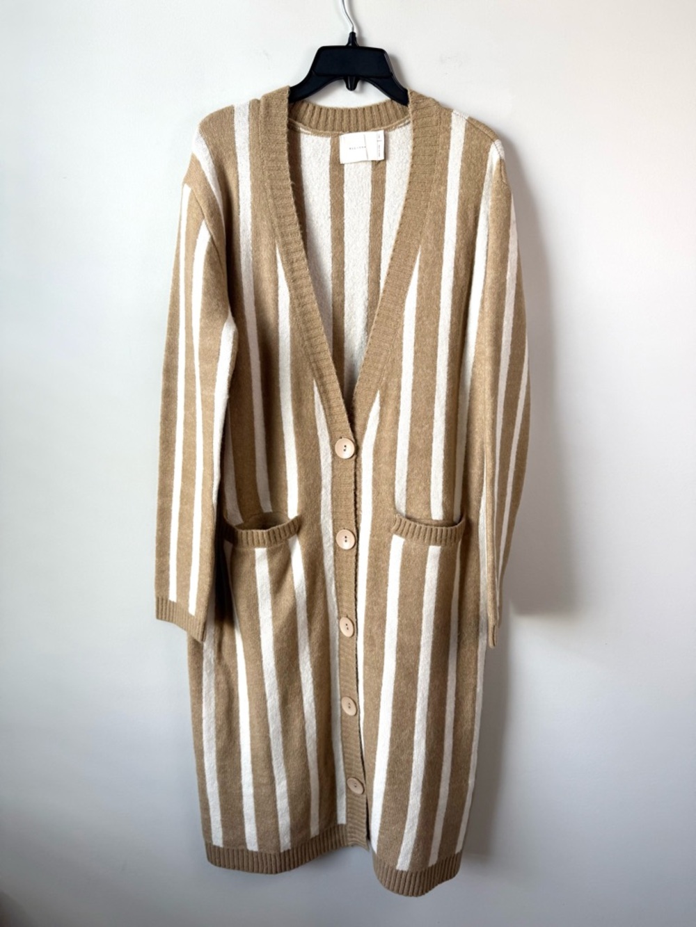 All:Row‎ Long Cardigan Ivory Camel Stripe S